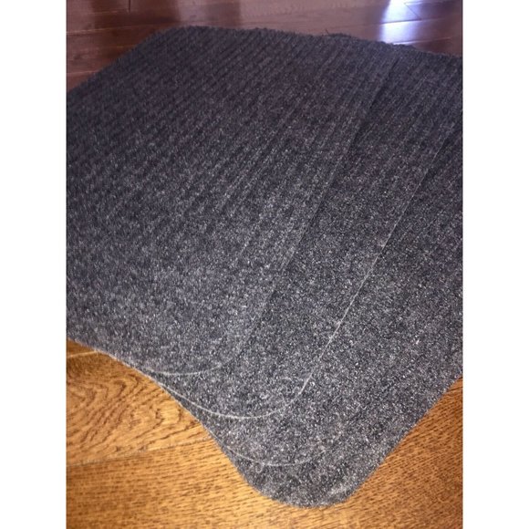 4 Small Door Mats Area Rugs Dark Grey Gray Black Reversible Floor Shoe Pet 24x16 - Picture 3 of 5